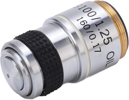 Fafeicy Achromatic Microscope Objective High Refractive Index Achromatic Objective Lens Wide Field of View for Microscope (S100/1.25 Oil) in Kuwait