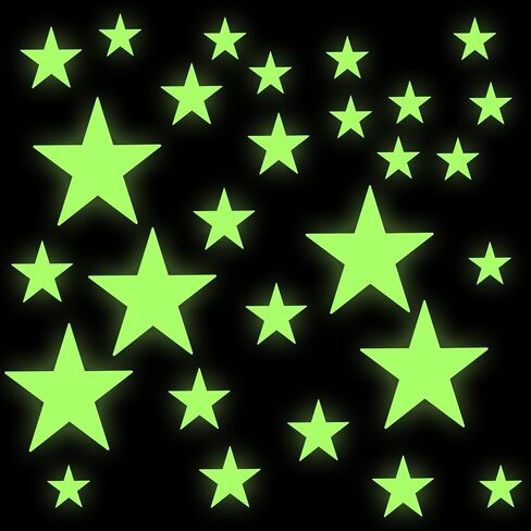 Glow in The Dark Ceiling Star Sticker 27 Pcs Glow in The Dark Star Stickers Glows Stickers Large Glowing Stars for Bedroom 3D Room Wall Decor Ceiling Stars Room Wall in Kuwait