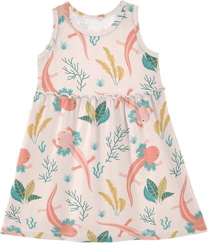 Aflyko Girls Sleeveless Dress Adorable Tank Play Sundress in Kuwait