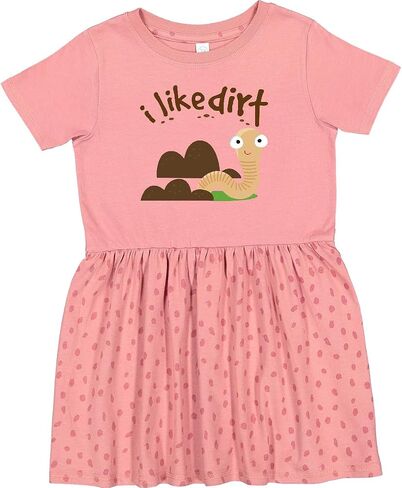 inktastic I Like Dirt Earthworm Toddler Dress in Saudi Arabia