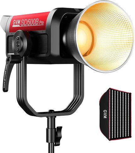 GVM Pro SD500B 500W Led Video Light with softbox, Studio Lights with Bowen Mount, 81300lux/1m Photography Lighting kit, Continuous Output Video Lighting with Controller, CRI 97+, 2700-6800K in Kuwait