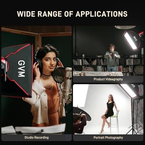 GVM Pro SD500B 500W Led Video Light with softbox, Studio Lights with Bowen Mount, 81300lux/1m Photography Lighting kit, Continuous Output Video Lighting with Controller, CRI 97+, 2700-6800K in Kuwait