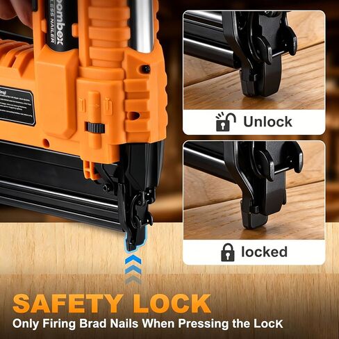 Cordless 2" Brad Nailer for DeWalt 20V MAX Battery, 18 Gauge 2 in 1 Nail Gun & Staple Gun for Woodworking, Trim, Carpentry & Home Improvement (Battery Not Include) in Kuwait