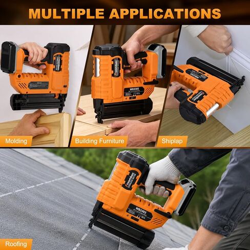 Cordless 2" Brad Nailer for DeWalt 20V MAX Battery, 18 Gauge 2 in 1 Nail Gun & Staple Gun for Woodworking, Trim, Carpentry & Home Improvement (Battery Not Include) in Kuwait