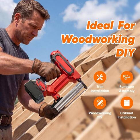 Heavy Duty Cordless Nail Gun, Compatible with Makita 21V Battery, Powered Brad Nailer & Stapler for Upholstery, Carpentry, Woodworking and Home DIY Tasks (Staples Not Included) in Kuwait