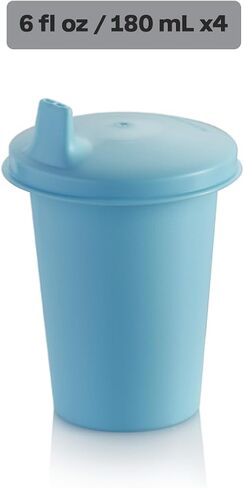 Tupperware Bell Tumblers and Sipper Seal Set, 4 Count Sippy Cups in Blue & Orange, Dishwasher Safe and BPA Free (4 Tumblers, 4 Lids, 7 fl oz each) in Kuwait
