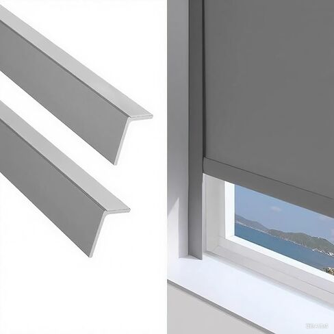 Light Blocking Strips 50-80 Inches Long - L-Shaped Self-Adhesive Window Shades for Bedroom & Nursery - 2pcs Black PVC Side Rails (68in/172.7cm),Black 2pcs,68in/172.7cm in Kuwait