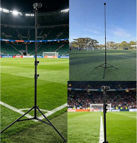 16.4 FT Tall Tripod for Xbotgo Falcon/Chameleon/Light/BallerCam | Heavy Duty, Built-in Spring, 360° Swivel Ball Head, 2 Sand Bags & Waterproof Storage Bag, Non-Slip Feet Wind Resistant in Kuwait
