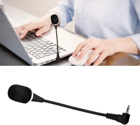 Mini Flexible Gooseneck Microphone, 3.5mm, 6.7 Inch | Stereo Condenser Mic, Portable Wired, Audio Recording, For Laptop Notebook Computer in Kuwait