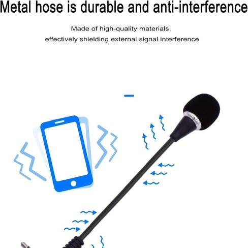 Mini Flexible Gooseneck Microphone, 3.5mm, 6.7 Inch | Stereo Condenser Mic, Portable Wired, Audio Recording, For Laptop Notebook Computer in Kuwait