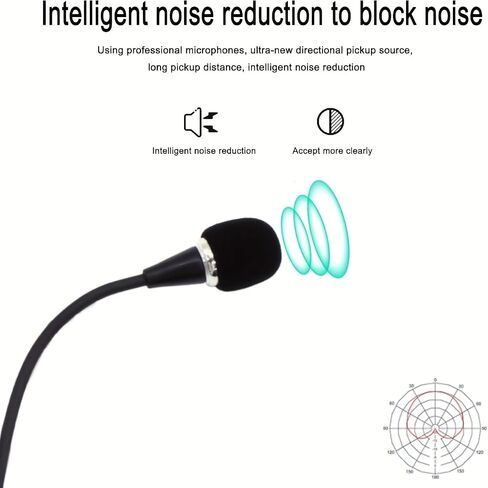 Mini Flexible Gooseneck Microphone, 3.5mm, 6.7 Inch | Stereo Condenser Mic, Portable Wired, Audio Recording, For Laptop Notebook Computer in Kuwait