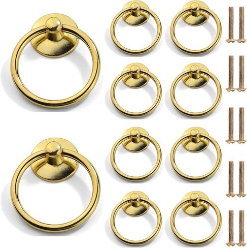 Cabinet Handles,10 Pack Ring Hanging Ring Drawer Ring Single Hole Pull Ring in Kuwait