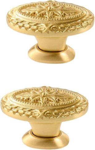 Cabinet Handles,2 Pcs Pure Brass Gold Wardrobe Drawer Door Hardware Door Knob(Single Hole) in Kuwait