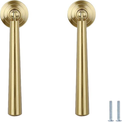 Cabinet Handles,2 Pcs Pure Brass Handle Drop-Shaped Tag Drawer Cabinet Door Pendant(J Large Matte Brushed) in Kuwait