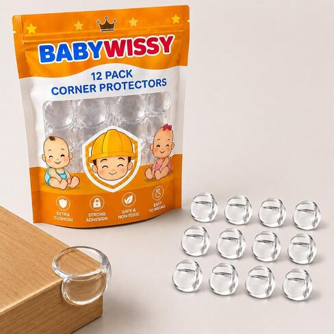 Corner Protectors for Baby Proofing 12 Pack – Crystal Clear Furniture Corner Guards, Toddler Safety Edge Covers for Tables & Sharp Corners, High-Tack Adhesive in Saudi Arabia