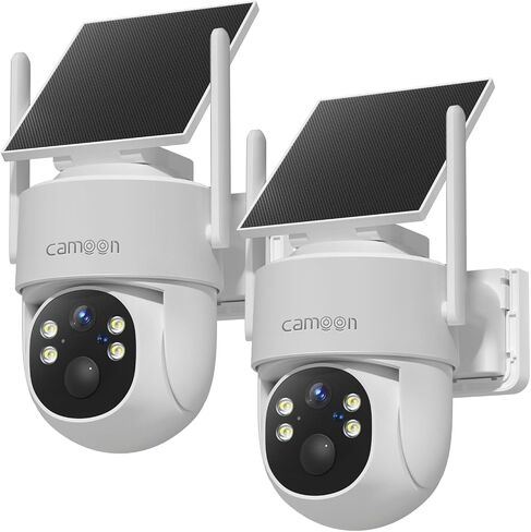 2K Solar Security Cameras Wireless Outdoor (4 Cameras) | 5/2.4Ghz WiFi Cameras for Home Security, Color Night Vision, Human Detection, Two-Way Audio, SD/Cloud Storage in Kuwait