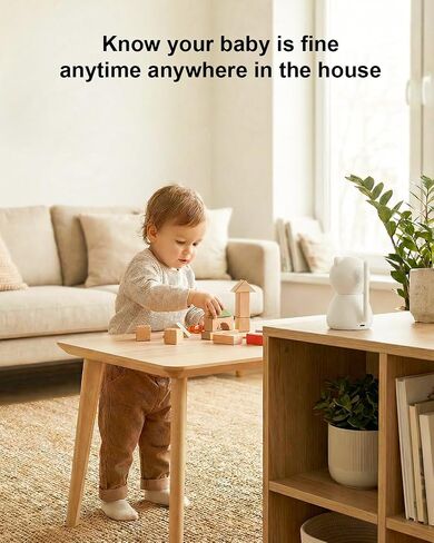 Baby Monitor with Camera and Audio, 5" Video Baby Monitor No WiFi, Secure FHSS Connection, Night Vision, 2-Way Talk, VOX Cry Detection, Temperature Sensor, Lullabies, Indoor in Kuwait