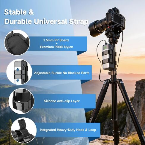 Adjustable Power Bank Holder Strap Mount | Universal Portable Charger Holder Mount on Tripod, Backpack, fence, for Outdoor Photography in Kuwait