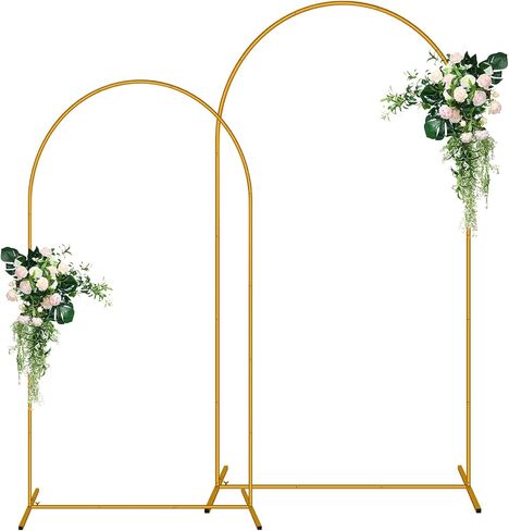 2 Pack Arch Backdrop Stand and Cover Set (7.2FT/6FT), Balloon Arch Stand | Metal Background Arch Stand, Backdrop Arch Frame, Wedding Arch for Backdrop (White Cover) in Saudi Arabia