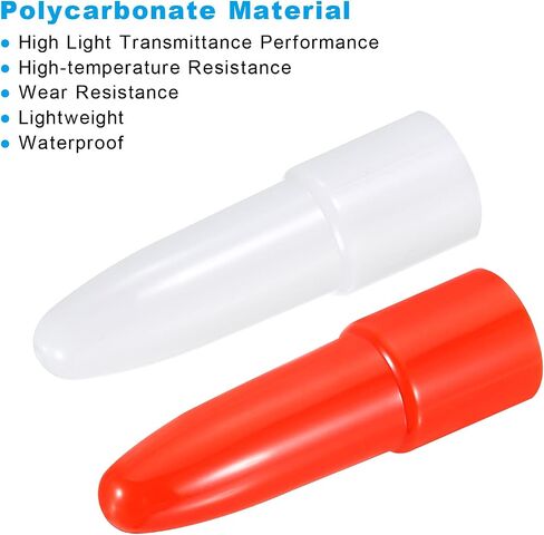 Flashlight Diffuser Caps Set, 2 Pcs PC Plastic Wear-Resistant Flashlight Signal Wand for Most LED Flashlights, White Red in Kuwait