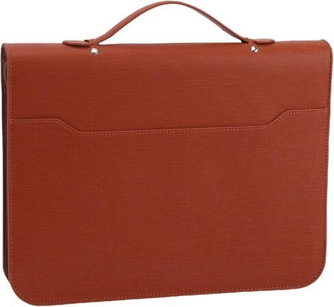 WALFRONT Zippered Portfolio PU Leather Business Portfolio with 30 Sheets Notebook 10 Transparent File Folders Multiple Pockets for Conference Interview Board Meeting in Kuwait