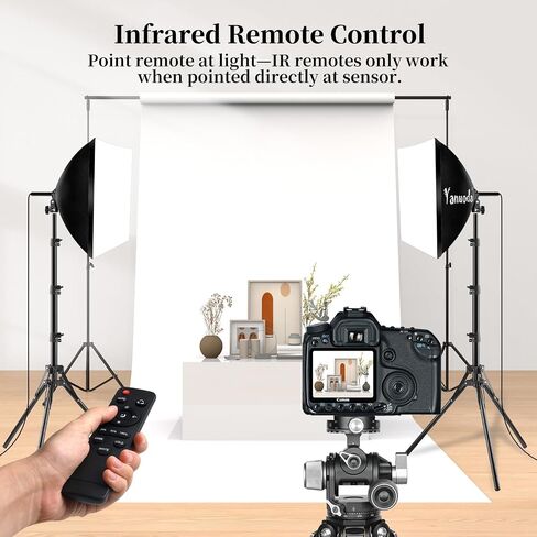 Softbox Lighting Kit 20"x20" with Remote Control, 2 Pack Photography Lighting Kit with Adjustable LED Light, 3000K-7500K Studio Lights for Product Photography, Live Streaming, Video Recording in Kuwait