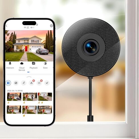 2K 3MP Window Camera, 5GHz & 2.4GHz WiFi Dome Cameras for Home Security for Indoor & Outdoor Monitoring, with Full Color Starlight Night Vision, Motion/Human Detection, Easy Install, 24/7 Recording in Kuwait