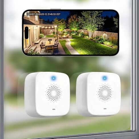 Rraycom 4MP 2.5K كاميرا نافذة لاسلكية 2 حزمة، 6S ما قبل اللف، ثنائي النطاق 5G/2.4 جيجا هرتز واي فاي كاميرات داخلية لأمن المنزل، رؤية ليلية ملونة مضادة للوهج، كشف الإنسان والحركة بالذكاء الاصطناعي، إعداد مغناطيسي بدون حفر in Kuwait