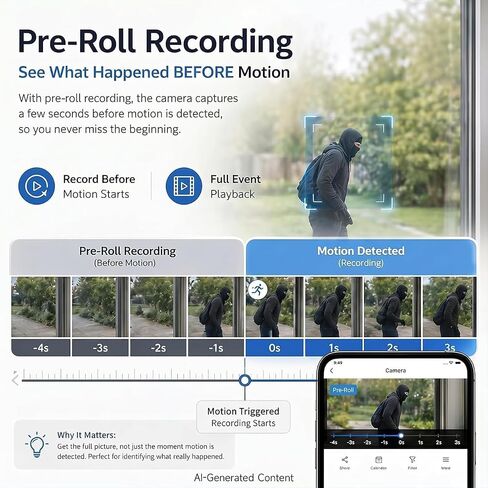 Rraycom 4MP 2.5K كاميرا نافذة لاسلكية 2 حزمة، 6S ما قبل اللف، ثنائي النطاق 5G/2.4 جيجا هرتز واي فاي كاميرات داخلية لأمن المنزل، رؤية ليلية ملونة مضادة للوهج، كشف الإنسان والحركة بالذكاء الاصطناعي، إعداد مغناطيسي بدون حفر in Kuwait