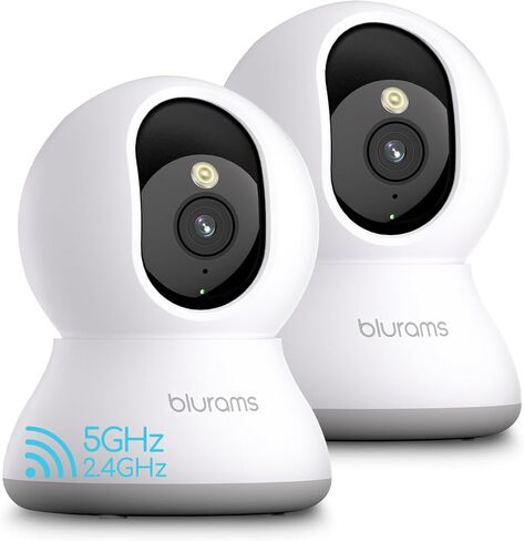 blurams 8MP Indoor Camera, 360° PTZ Baby Monitor, Pet Camera with Phone App, One-Touch Call, Free Human/Pet/Motion/Sound/Cry Detection, Dual-Band WiFi 6, Compatible with Alexa in Kuwait