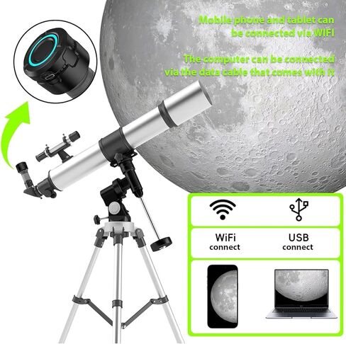 Telescope Camera, 4K CMOS Sensor with WiFi Electronic Eyepiece, 6H Battery Life, 802.11ac Wireless for Astronomy Birdwatching in Kuwait