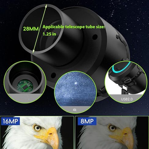 Telescope Camera, 4K CMOS Sensor with WiFi Electronic Eyepiece, 6H Battery Life, 802.11ac Wireless for Astronomy Birdwatching in Kuwait
