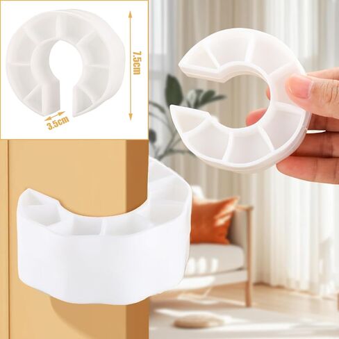 Large Door Stop Finger Pinch Guard Baby Proofing Door Slam Stopper,Anti Device,Soften Proof Doorstop(White 2PCS) in Kuwait