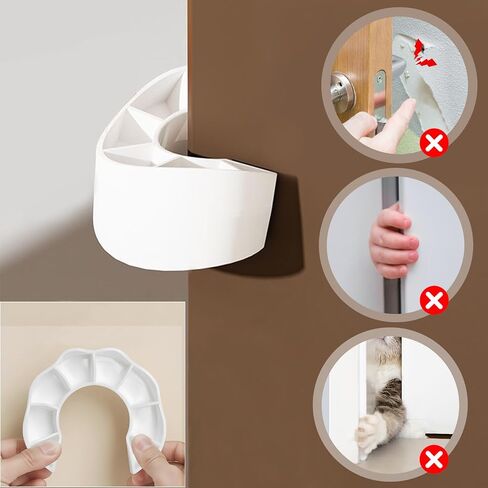 Large Door Stop Finger Pinch Guard Baby Proofing Door Slam Stopper,Anti Device,Soften Proof Doorstop(White 2PCS) in Kuwait
