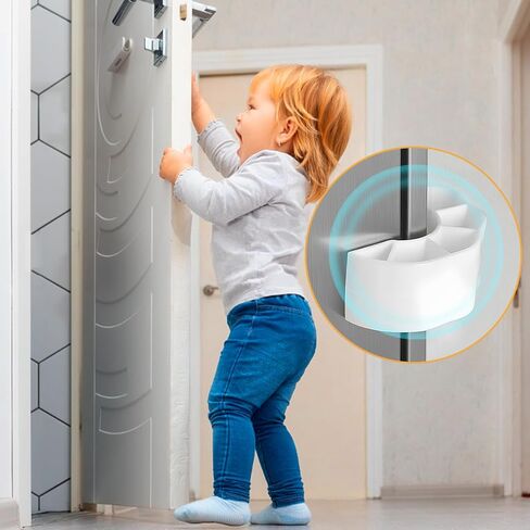 Large Door Stop Finger Pinch Guard Baby Proofing Door Slam Stopper,Anti Device,Soften Proof Doorstop(White 2PCS) in Kuwait