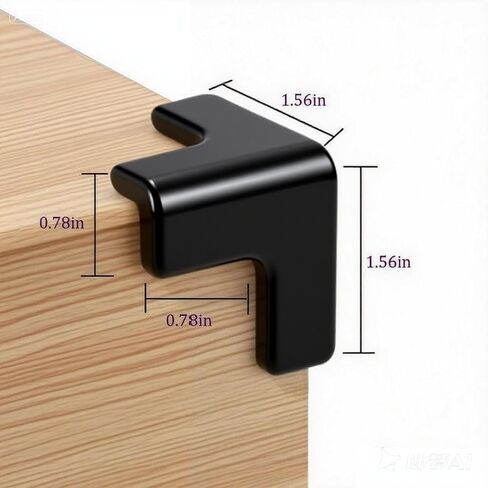 Silicone Corner Protector 10 Pack, Transparent Triangle Baby Proofing Guards, No Adhesive Soft Bumpers for Furniture, Tables, Windowsills & Counters (black) in Kuwait