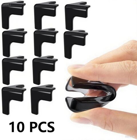 Silicone Corner Protector 10 Pack, Transparent Triangle Baby Proofing Guards, No Adhesive Soft Bumpers for Furniture, Tables, Windowsills & Counters (black) in Kuwait