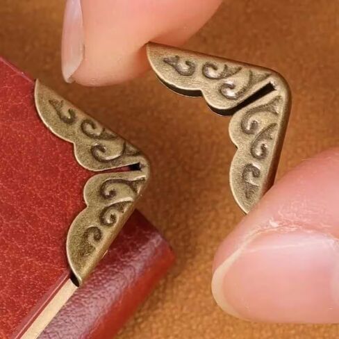 Book Corner Protectors Metal Antique Brass Filigree Design for Scrapbook Photo Album Notebook Menu Folder Protection, Bronze, 16pcs/Set in Kuwait
