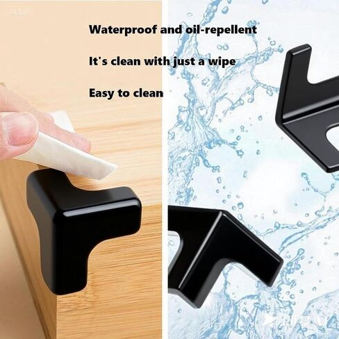Silicone Corner Protector 10 Pack, Transparent Triangle Baby Proofing Guards, No Adhesive Soft Bumpers for Furniture, Tables, Windowsills & Counters (black) in Kuwait