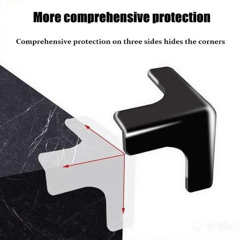 Silicone Corner Protector 10 Pack, Transparent Triangle Baby Proofing Guards, No Adhesive Soft Bumpers for Furniture, Tables, Windowsills & Counters (black) in Kuwait