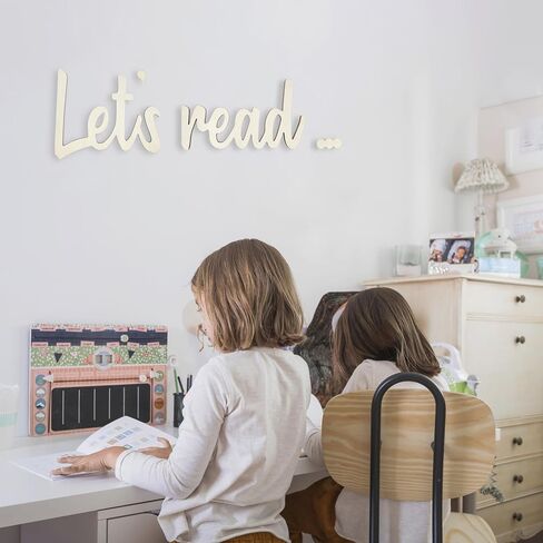 Read Sign Wooden Reading Corner Sign Classroom Library Wall Decor Kids | Book Nook, Literacy Space, Teachers & Students, Classroom Setup, Solid Wood, Natural Finish, Teacher Gift, Easy Display Ready in Kuwait