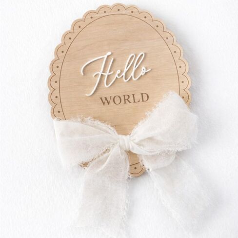 Hello World Baby Announcement Sign, Newborn Announcement, Baby Hospital Photo Prop, Birth Sign, Baby Boy Girl Decor, Nursery Decor, Newborn Photoshoot Props, Baby Shower Sign, Clean Oval Shaped Design in Kuwait