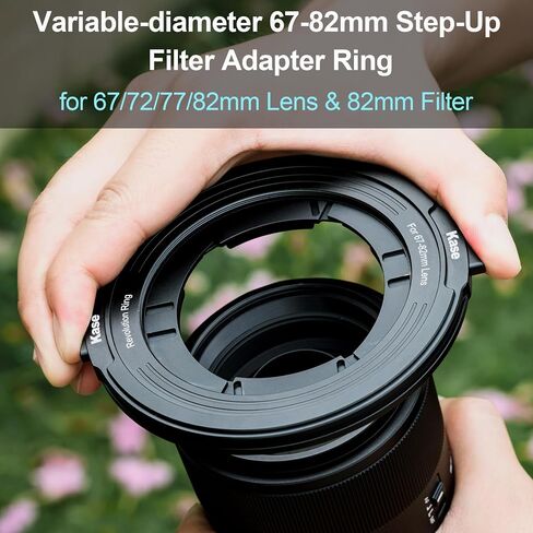 Kase Revolution Ring Variable 67-82mm Step-Up Filter Adapter Ring | Adjustable Diameter, for 67/72/77/82mm Lens & 82mm Filter, one adapter for multiple lenses in Kuwait