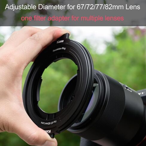 Kase Revolution Ring Variable 67-82mm Step-Up Filter Adapter Ring | Adjustable Diameter, for 67/72/77/82mm Lens & 82mm Filter, one adapter for multiple lenses in Kuwait
