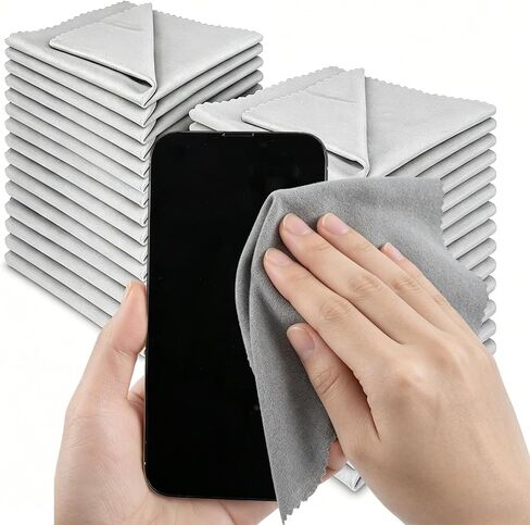 30Pcs Microfiber Cleaning Cloth for Laptop Computer TV Camera Lens Mobile Phone Screen Cleaning Wipes Glasses Cleaner Kit ﻿ (Grey) in Kuwait