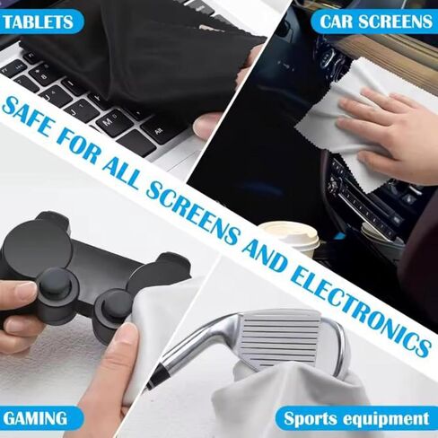 30Pcs Microfiber Cleaning Cloth for Laptop Computer TV Camera Lens Mobile Phone Screen Cleaning Wipes Glasses Cleaner Kit ﻿ (Grey) in Kuwait