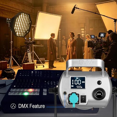 GVM 300W LED Video Light Kit with Bowens Mount, Softbox & Stand, 2700~7500K Bi-Color Continuous Light with DMX/APP Control, 112000Lux@0.5m Photography Lighting for Photography in Kuwait
