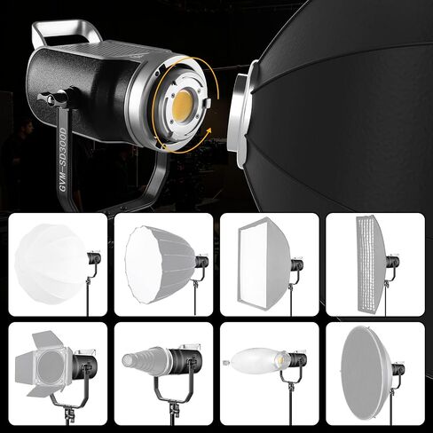 GVM 300W LED Video Light Kit with Bowens Mount, Softbox & Stand, 2700~7500K Bi-Color Continuous Light with DMX/APP Control, 112000Lux@0.5m Photography Lighting for Photography in Kuwait