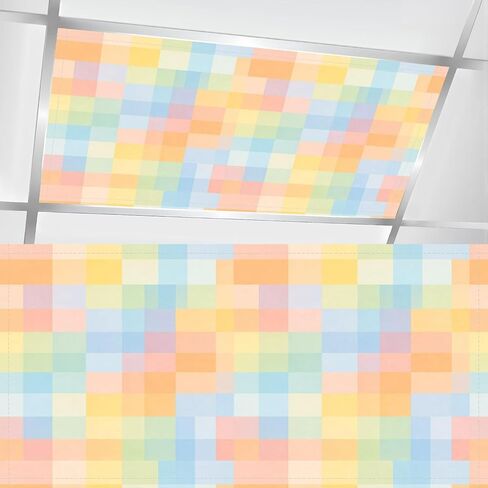 4 Pcs Fluorescent Light Covers for Ceiling Lights Cute Pumpkin Bow Stars Flowers Beige Magnetic Light Filters Decorative for Classroom Office Hospital Home 4x2 Ft in Kuwait