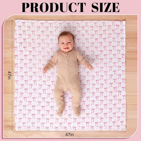 Gilprop Muslin Baby Swaddle Blankets 47x47 Soft Cotton,3 Pcs,Girls' Style in Kuwait
